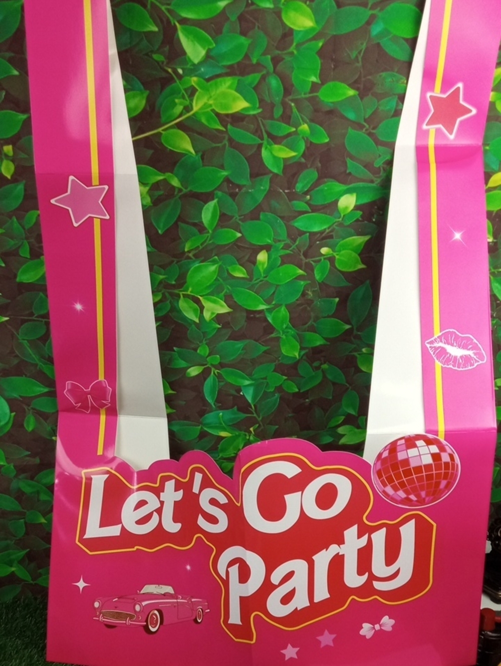 💩 Let's Go Party Pink Party Photo Booth Frame Prop